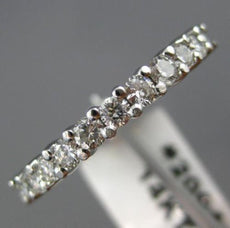 ESTATE 1.43CT DIAMOND 14KT WHITE GOLD 3D ETERNITY WEDDING ANNIVERSARY RING #2094