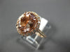 ESTATE 3.20CT DIAMOND & AAA OVAL CUT MORGANITE 14KT ROSE GOLD 3D ENGAGEMENT RING