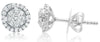 ESTATE .27CT DIAMOND 14KT WHITE GOLD CLASSIC SOLITAIRE DOUBLE HALO STUD EARRINGS