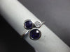 ESTATE .93CT DIAMOND & AAA AMETHYST 14KT WHITE GOLD 3 STONE TRIANGULAR FUN RING