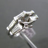 ESTATE 1.0CT DIAMOND PLATINUM 3 STONE SEMI MOUNT WEDDING ANNIVERSARY RING SET