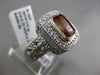 ESTATE 2.71CT DIAMOND & CITRINE 18KT WHITE GOLD 3D SQUARE BEZEL ENGAGEMENT RING