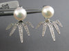 ESTATE .33CT DIAMOND & AAA SOUTH SEA PEARL 14KT WHITE GOLD SPIKE JACKET EARRINGS