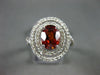 ESTATE LARGE 3.12CT DIAMOND & AAA ORANGE SAPPHIRE 14K WHITE GOLD ENGAGEMENT RING