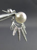 ESTATE .33CT DIAMOND & AAA SOUTH SEA PEARL 14KT WHITE GOLD SPIKE JACKET EARRINGS
