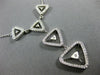 ESTATE LARGE .88CT DIAMOND 14K WHITE GOLD 3D TRIANGULAR LARIAT FLOATING NECKLACE