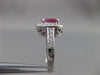 ESTATE 2.30CT DIAMOND & AAA RUBY 14KT WHITE GOLD OVAL HALO ENGAGEMENT RING 19115