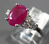 ESTATE 1.57CT DIAMOND & AAA OVAL RUBY 14KT WHITE GOLD 3D CLASSIC ENGAGEMENT RING