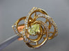 ESTATE LARGE 1.07CT WHITE & FANCY YELLOW DIAMOND 18KT ROSE GOLD FLOWER LOVE RING
