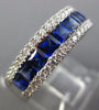 ESTATE WIDE 1.93CT DIAMOND & AAA SAPPHIRE 18K WHITE GOLD SQUARE ANNIVERSARY RING