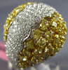 ESTATE EXTRA LARGE 9.0CT WHITE & FANCY YELLOW DIAMOND 18K TWO TONE GOLD FUN RING