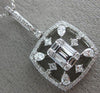 ESTATE LARGE .98CT DIAMOND 14KT WHITE GOLD 3D FLOWER SQUARE FILIGREE PENDANT