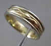 ESTATE 14KT WHITE & YELLOW GOLD HANDCRAFTED ROPE WEDDING BAND RING 5mm #23219