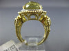 LARGE 12.12CT DIAMOND & GREEN AMETHYST 14KT YELLOW GOLD FILIGREE OVAL HALO RING