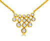 ESTATE .26CT DIAMOND 14KT YELLOW GOLD 3D ETOILE BEZEL MULTI ROW JOURNEY NECKLACE