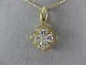 ESTATE .50CT DIAMOND 14K YELLOW GOLD 3D FOUR LEAF CLOVER FLOWER FLOATING PENDANT