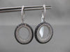 ESTATE LARGE 4.16CTW BLACK & WHITE DIAMOND 18KT WHITE GOLD OVAL HANGING EARRINGS