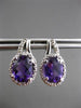 ESTATE 2.23CT DIAMOND & AAA EXTRA FACET AMETHYST 14K WHITE GOLD HANGING EARRINGS