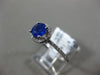 ESTATE .92CT DIAMOND & AAA SAPPHIRE 14K WHITE GOLD 3D ROUND HALO ENGAGEMENT RING