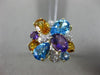 LARGE 4.90CT DIAMOND & MULTI GEM 14KT YELLOW GOLD BUTTERFLY FLOWER CLUSTER RING
