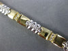 ESTATE WIDE 1.16CT DIAMOND 14KT WHITE & YELLOW GOLD FLOWER LINK TENNIS BRACELET