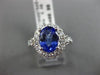 LARGE 1.70CT DIAMOND & TANZANITE 18K WHITE GOLD 3D HALO FILIGREE ENGAGEMENT RING