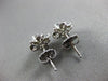 ESTATE .68CT OLD MINE DIAMOND 14KT WHITE GOLD 3D FLOWER FLORAL STUD EARRINGS