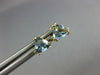 ESTATE .90CT AAA AQUAMARINE 14KT YELLOW GOLD 3D TRILLION STUD EARRINGS #25206