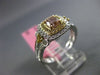 ESTATE GIA 1.0CT DIAMOND 18KT TRI COLOR GOLD 3D SQUARE HALO ENGAGEMENT RING