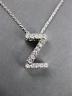 .24CT ROUND DIAMOND 14KT WHITE GOLD 3D CLASSIC INITIAL FLOATING PENDANT #18474