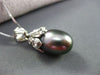 ANTIQUE LARGE .80CT DIAMOND 14KT WHITE GOLD AAA TAHITIAN PEARL DROP PENDANT #167