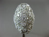 ESTATE EXTRA LARGE 2.78CT DIAMOND 18KT WHITE GOLD 3D FILIGREE OVAL COCKTAIL RING