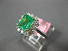 ESTATE WIDE 1.82CT DIAMOND & AAA EMERALD 18KT TWO TONE GOLD HALO ENGAGEMENT RING