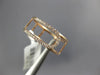 ESTATE WIDE .15CT ROUND DIAMOND 14KT ROSE GOLD 3D CLASSIC DOUBLE ROW FUN RING