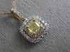 ESTATE .76CT WHITE & FANCY YELLOW DIAMOND 18KT WHITE & ROSE GOLD 3D HALO PENDANT