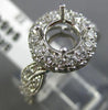 ESTATE 1.11CT DIAMOND 14KT WHITE GOLD 3D ROUND HALO SEMI MOUNT ENGAGEMENT RING