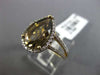ESTATE 2.91CT DIAMOND & AAA SMOKY TOPAZ 14KT YELLOW GOLD HALO ENGAGEMENT RING
