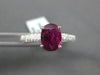 ESTATE 2.22CT DIAMOND & AAA RUBY 18KT WHITE GOLD OVAL SOLITAIRE ENGAGEMENT RING