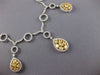 ESTATE LARGE 8.90CT WHITE & FANCY YELLOW DIAMOND 18K 2 TONE GOLD LARIAT NECKLACE