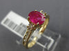ESTATE 1.30CT DIAMOND & AAA RUBY 14K YELLOW GOLD 3D CLASSIC OVAL ENGAGEMENT RING
