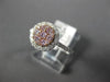 ESTATE 1.50CT WHITE & PINK DIAMOND 14KT WHITE & ROSE GOLD CLUSTER ROUND FUN RING