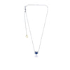ESTATE 1.34CT DIAMOND & AAA SAPPHIRE 18K WHITE GOLD HEART SHAPE FLOATING PENDANT