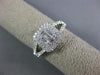 ESTATE .62CT DIAMOND 18KT WHITE GOLD 3D CLASSIC CLUSTER SQUARE ENGAGEMENT RING