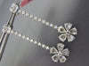 ESTATE LARGE 3.70CT ROSE CUT DIAMONDS 18KT WHITE GOLD 3D FLOWER HANGING EARRINGS