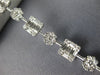 ESTATE 3.80CT ROUND & BAGUETTE DIAMOND 18KT WHITE GOLD 3D SQUARE TENNIS BRACELET