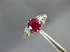ANTIQUE 1.0CT AAA RUBY PLATINUM CLASSIC ROUND SOLITAIRE FILIGREE ENGAGEMENT RING