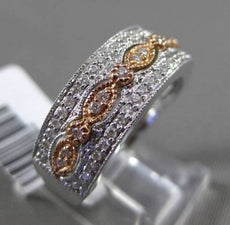 ESTATE WIDE .35CT DIAMOND 14KT WHITE & ROSE GOLD FILIGREE ETOILE INFINITY RING