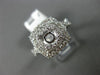 ESTATE LARGE .93CT DIAMOND 14K WHITE GOLD DOUBLE HALO SEMI MOUNT ENGAGEMENT RING