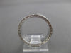 ANTIQUE 14K WHITE GOLD FILIGREE DIAMOND CUT ETERNITY WEDDING BAND RING #18937