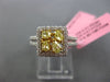 .88CT WHITE & FANCY YELLOW DIAMOND 18KT WHITE GOLD SQUARE FRIENSHIP PROMISE RING